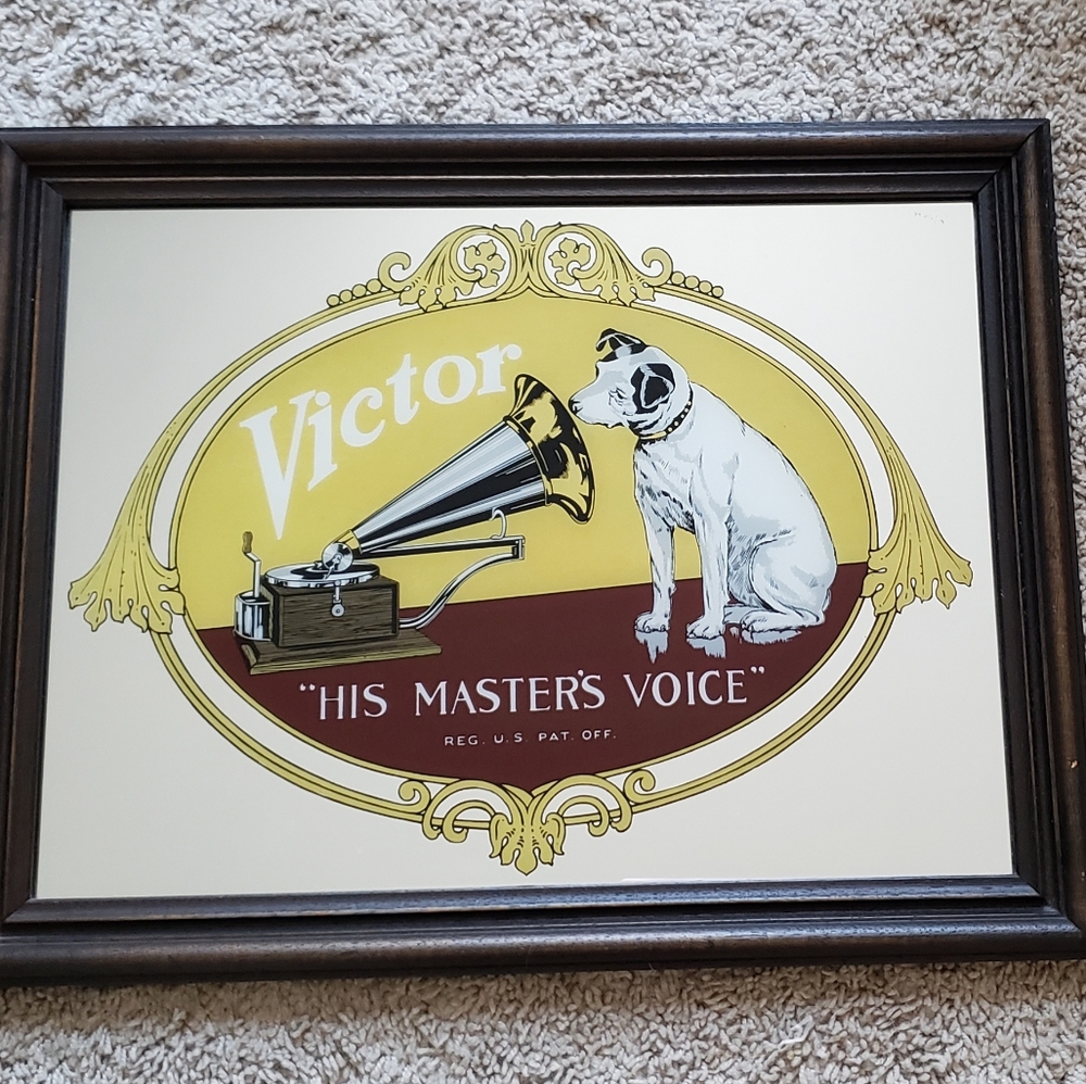 Vintage his master's voice dog mental picture